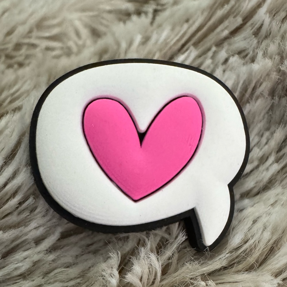 Heart Speech Bubble CROCS Jibbitz Shoe Charm 5/$20
